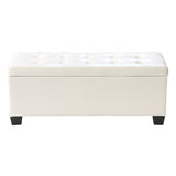 Artiss White Leather Storage Ottoman
