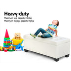 Artiss White Leather Storage Ottoman