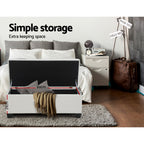 Artiss White Leather Storage Ottoman