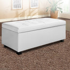 Artiss White Leather Storage Ottoman
