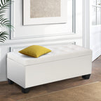 Artiss White Leather Storage Ottoman