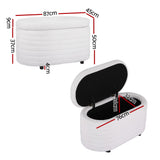 Artiss 87cm Elegant Boucle Fabric Storage Ottoman