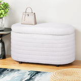 Artiss 87cm Elegant Boucle Fabric Storage Ottoman