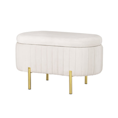 Artiss White Velvet Storage Ottoman