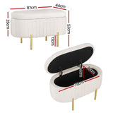 Artiss White Velvet Storage Ottoman