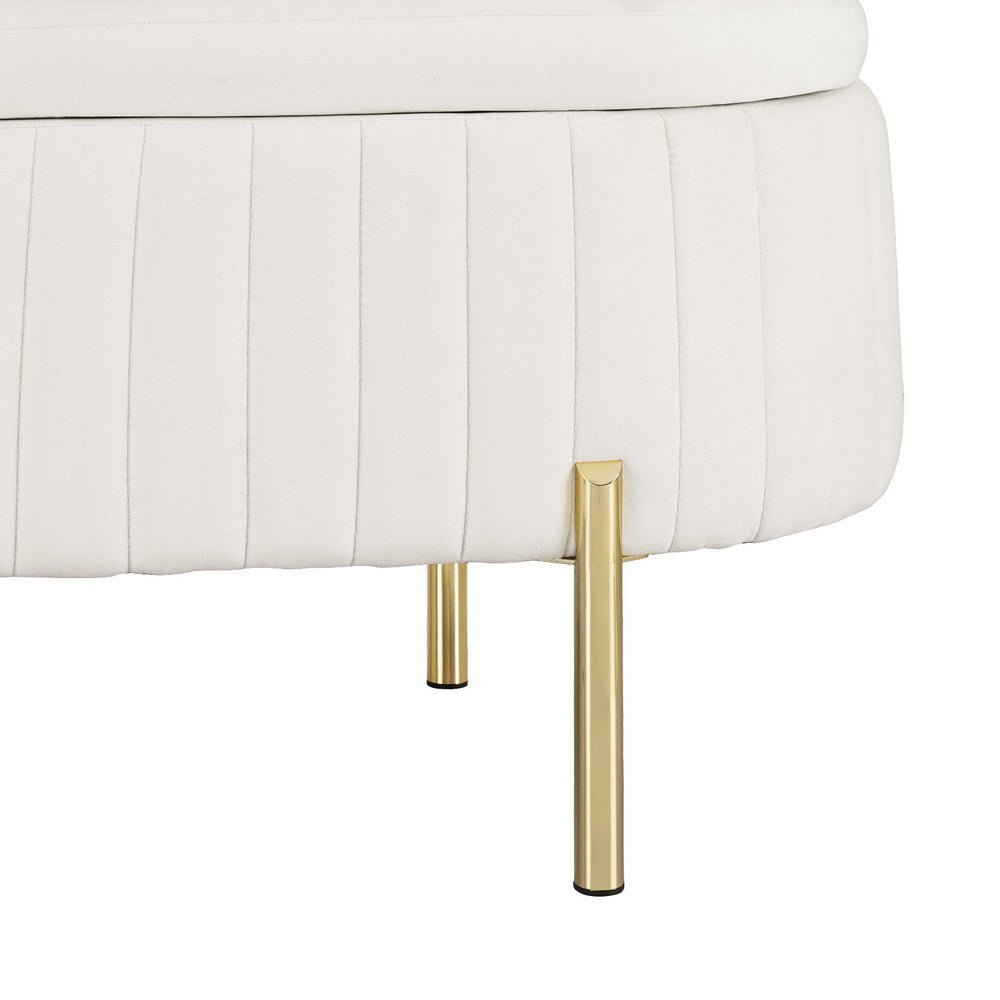 Artiss White Velvet Storage Ottoman