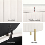 Artiss White Velvet Storage Ottoman