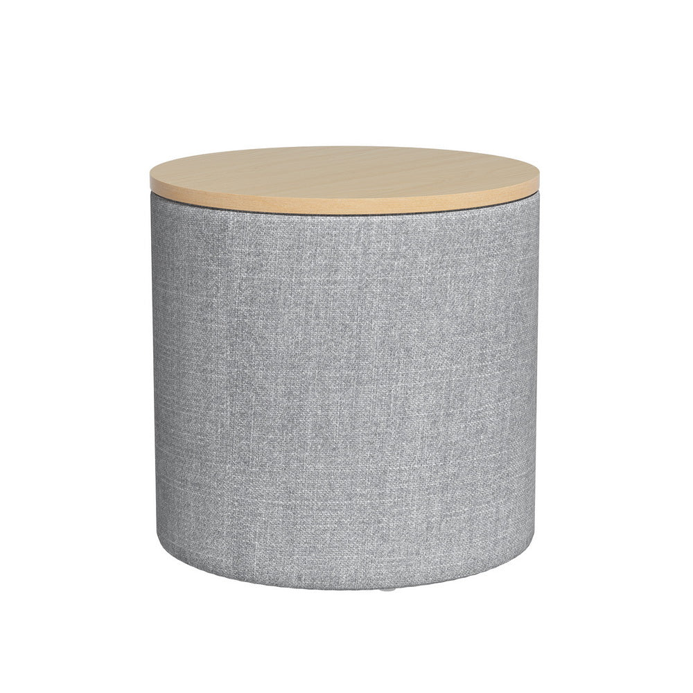 Artiss Round Storage Ottoman with Lid