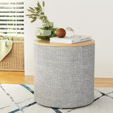 Artiss Round Storage Ottoman with Lid