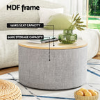 Artiss Round Storage Ottoman with Lid