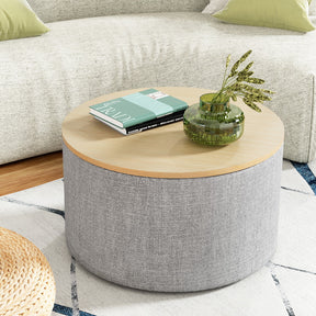 Artiss Round Storage Ottoman with Lid