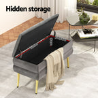 Velvet Grey Artiss Storage Ottoman