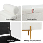 Artiss Modern Boucle Storage Ottoman Bed