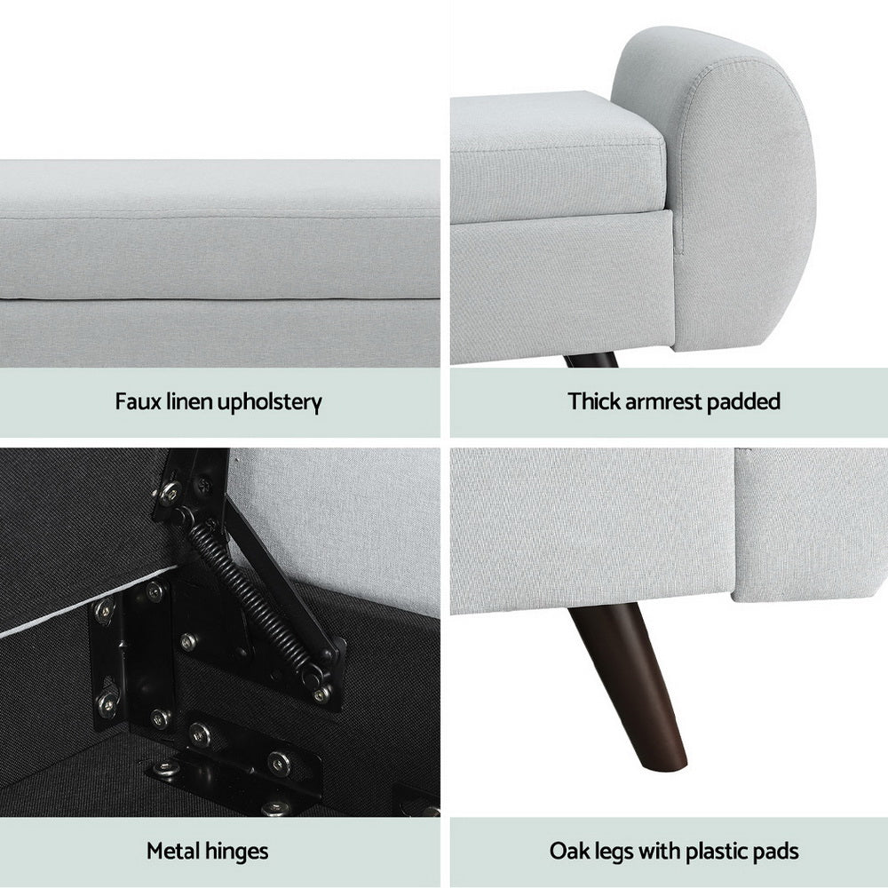 Artiss 140cm Storage Ottoman in Grey