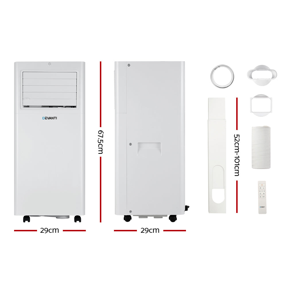 Devanti 7000BTU Portable Air Conditioner, Fan, and Dehumidifier