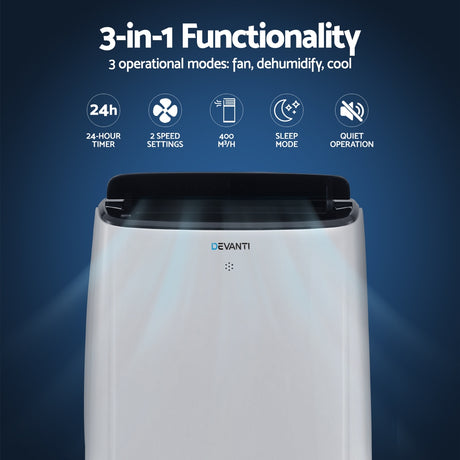 Devanti 7000BTU WiFi Portable Air Conditioner 3-in-1