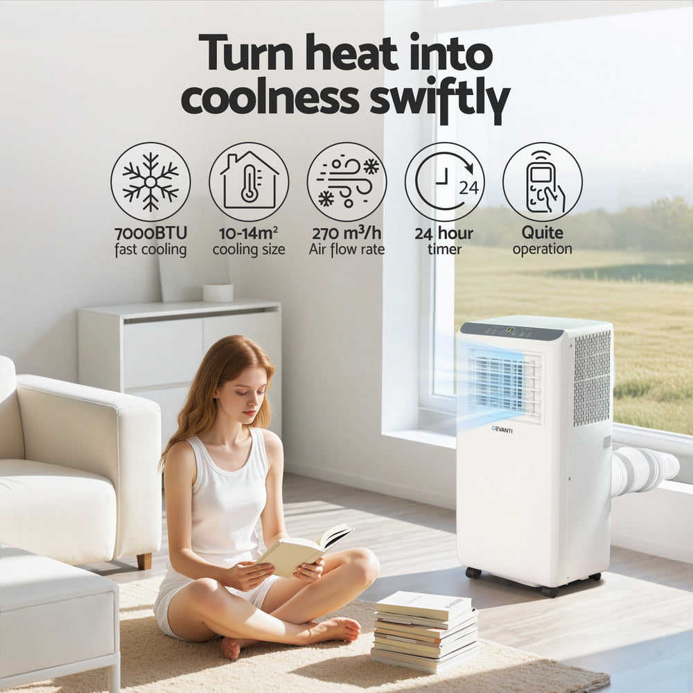 Devanti 3-in-1 Portable Air Conditioner Dehumidifier Fan 7000BTU