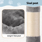 i.Pet Cat Tree 145cm Tower Scratching Post Trees Scratcher Condo House Light Grey