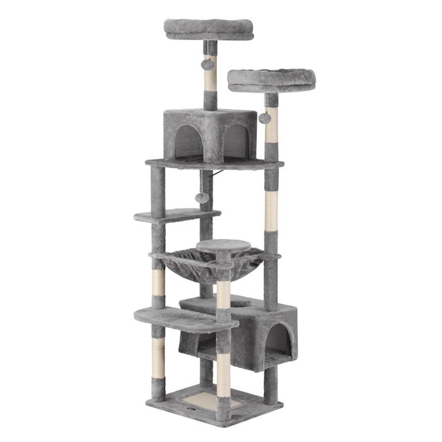 i.Pet Cat Tree 184cm Tower Scratching Post Trees Scratcher Condo House Light Grey
