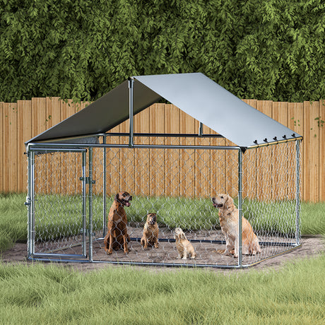 Large Outdoor Dog Kennel with Roof