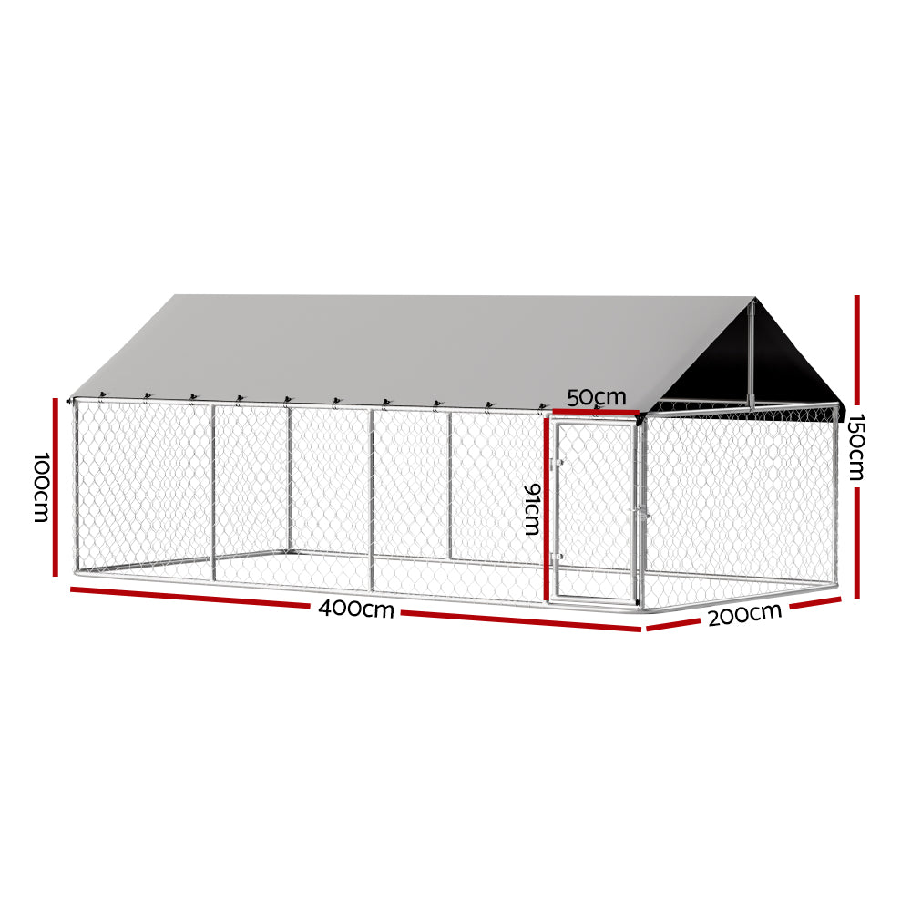 Large Outdoor Pet Kennel XL Enclosure 2Mx4M