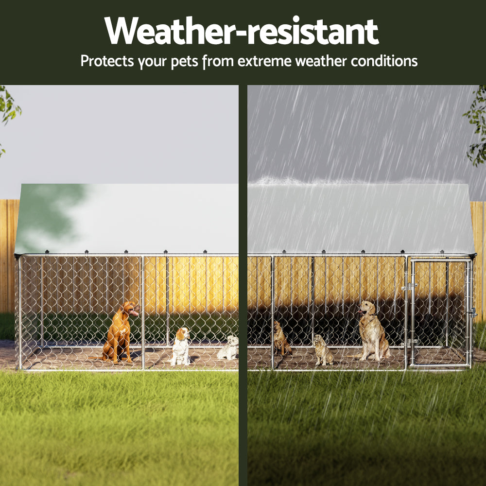 Large Outdoor Pet Kennel XL Enclosure 2Mx4M