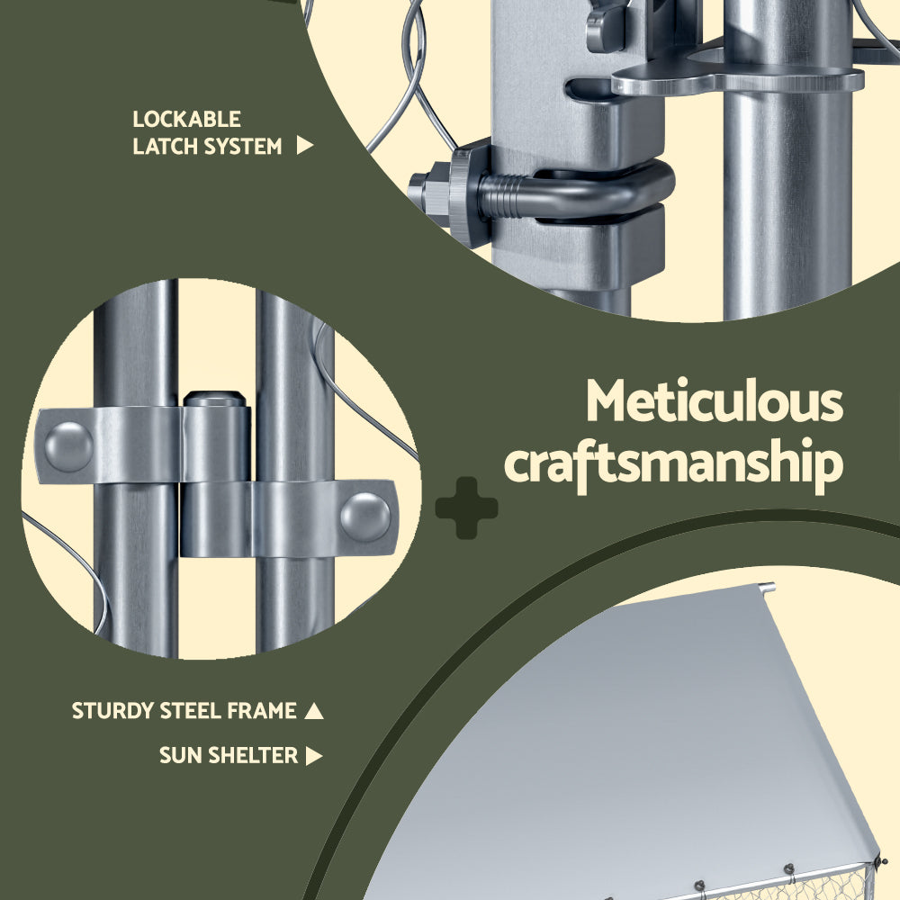 Large Outdoor Pet Kennel XL Enclosure 2Mx4M