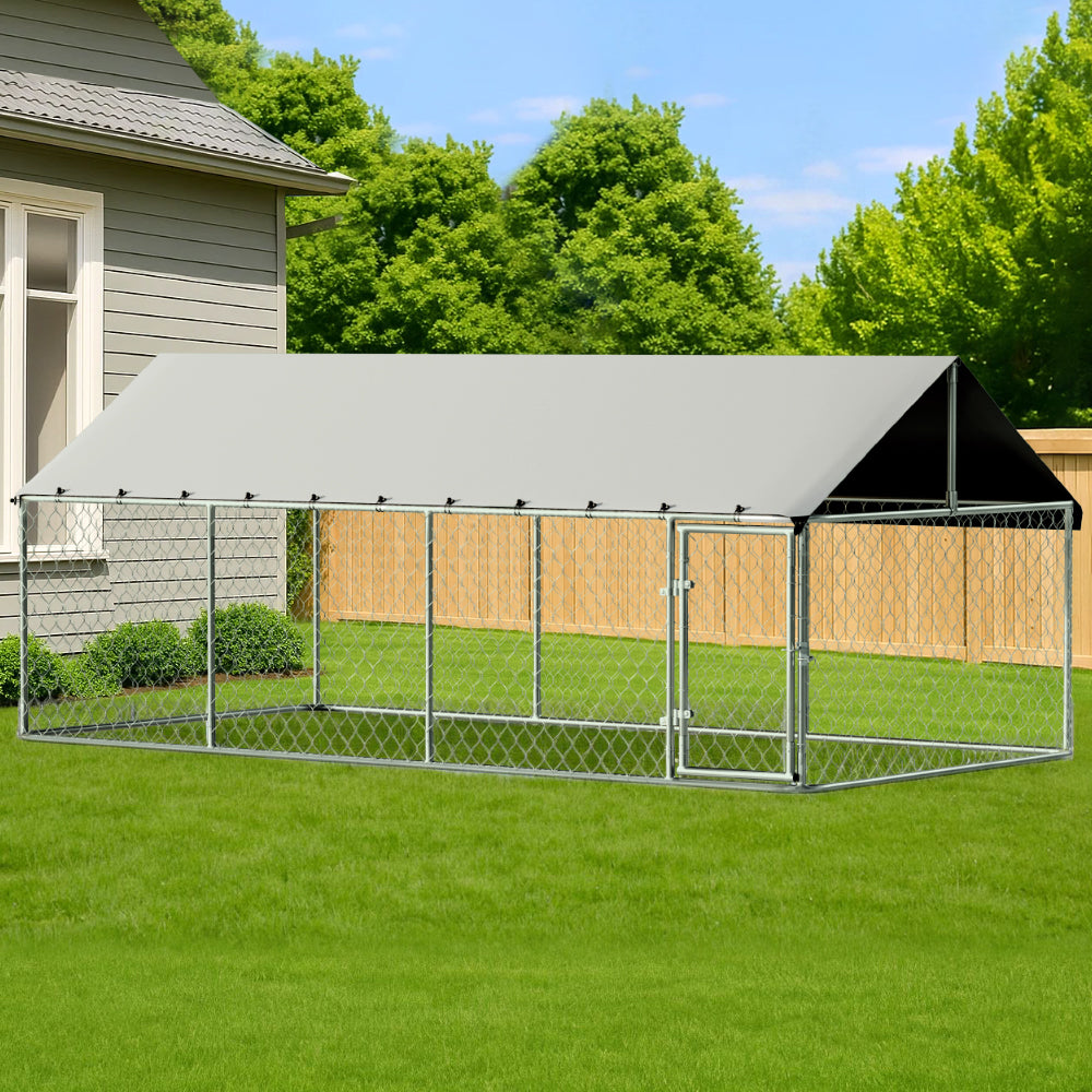 Large Outdoor Pet Kennel XL Enclosure 2Mx4M
