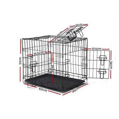 24" Three-Door Dog Cage Crate Kennel