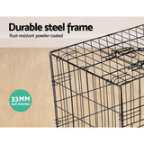 24" Three-Door Dog Cage Crate Kennel