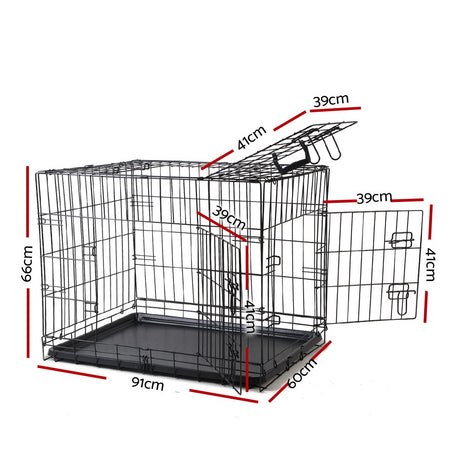 36" Triple-Door Dog Cage Kennel