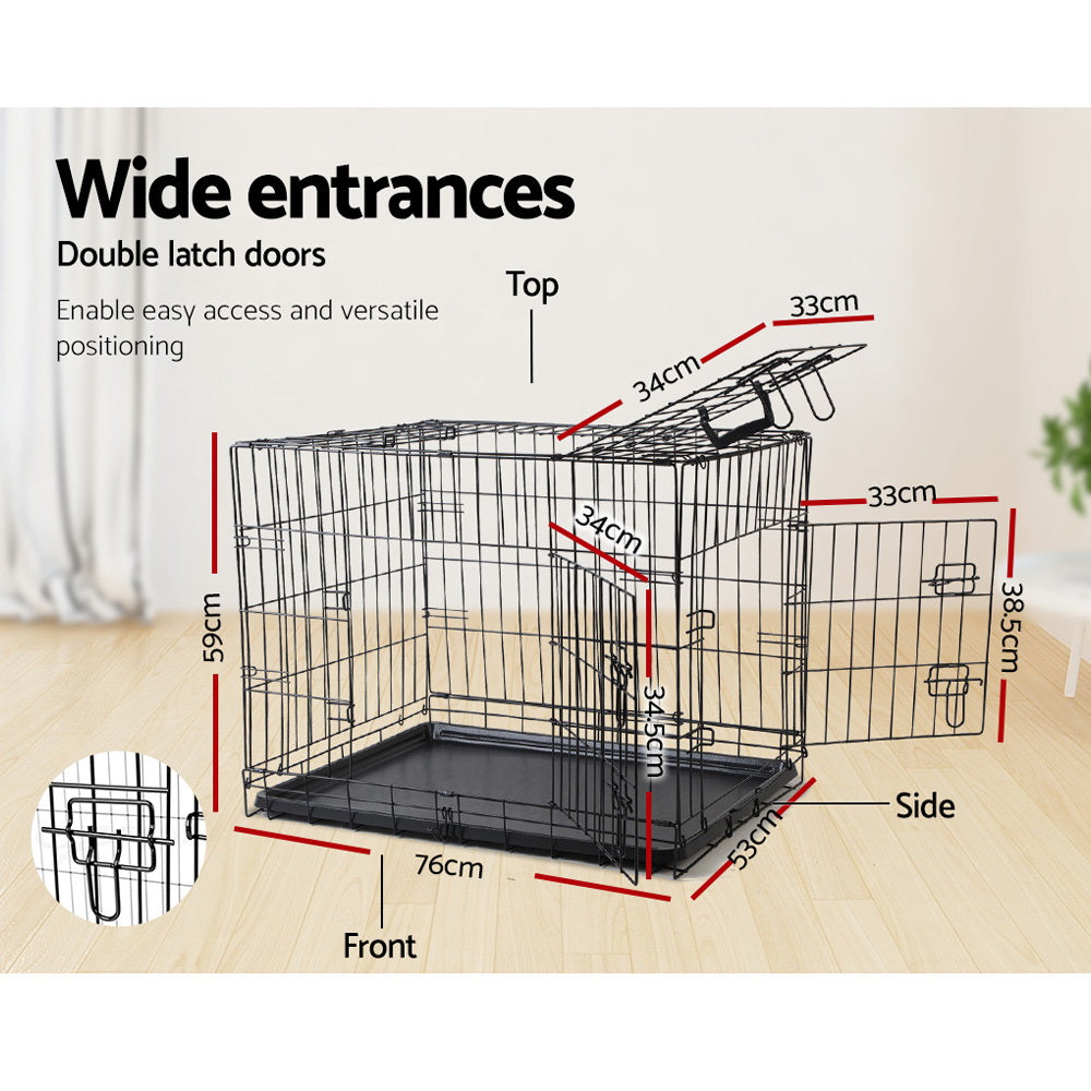 36" Triple-Door Dog Cage Kennel