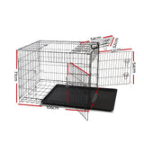 Large 42" Three-Door Dog Cage Crate