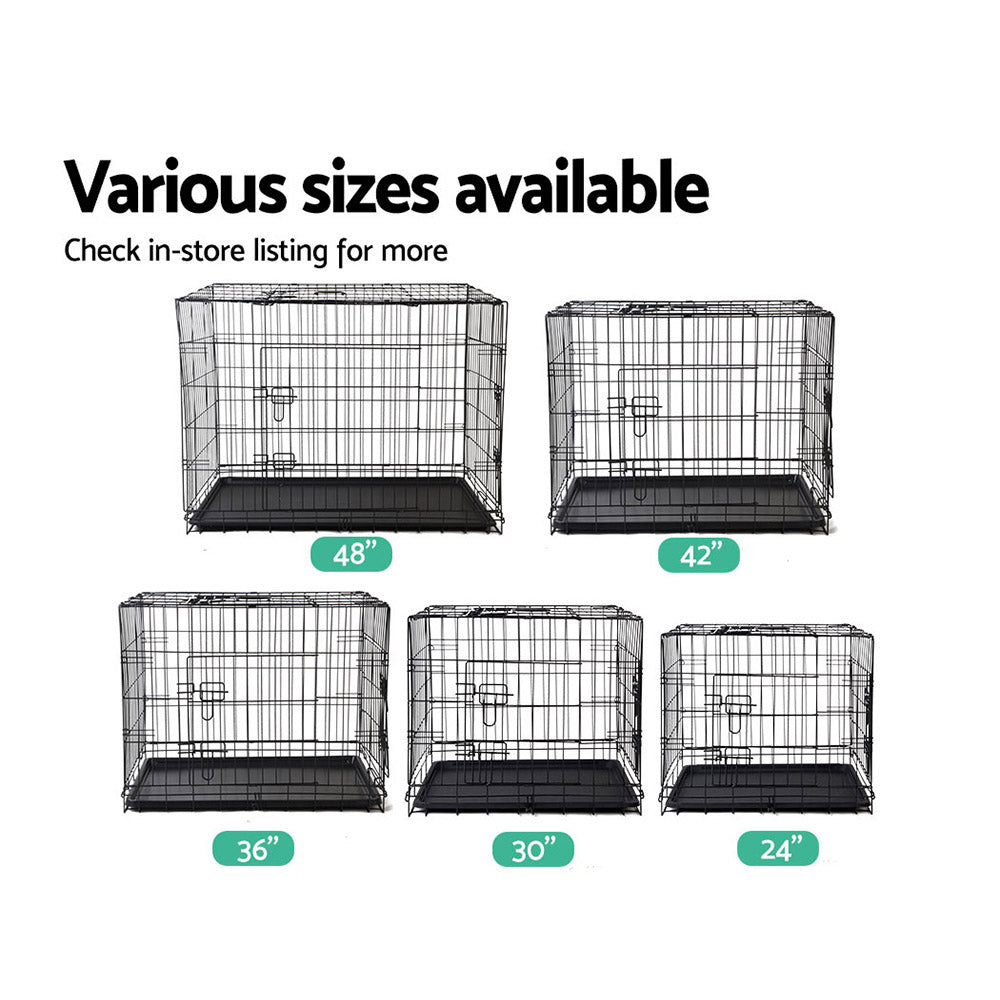 Large 42" Three-Door Dog Cage Crate