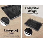 Large 48" Triple-Door Dog Cage Crate