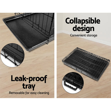 Large 48" Triple-Door Dog Cage Crate