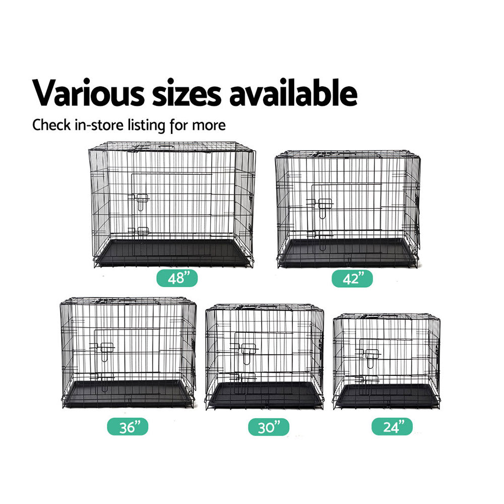 Large 48" Triple-Door Dog Cage Crate