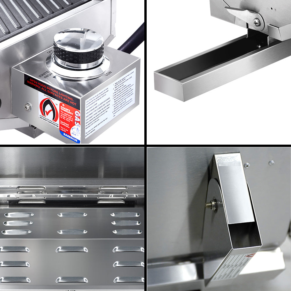 Grillz Portable Gas BBQ Grill with Double Sided Plate