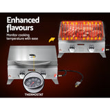 Grillz Portable Gas BBQ Grill 2 Burners with 2 Plates