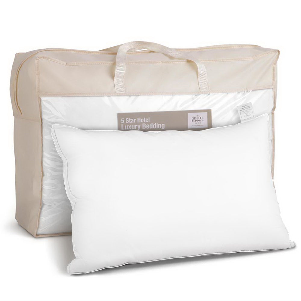 Giselle Bedding Luxury Goose Feather Down Pillow Twin Pack