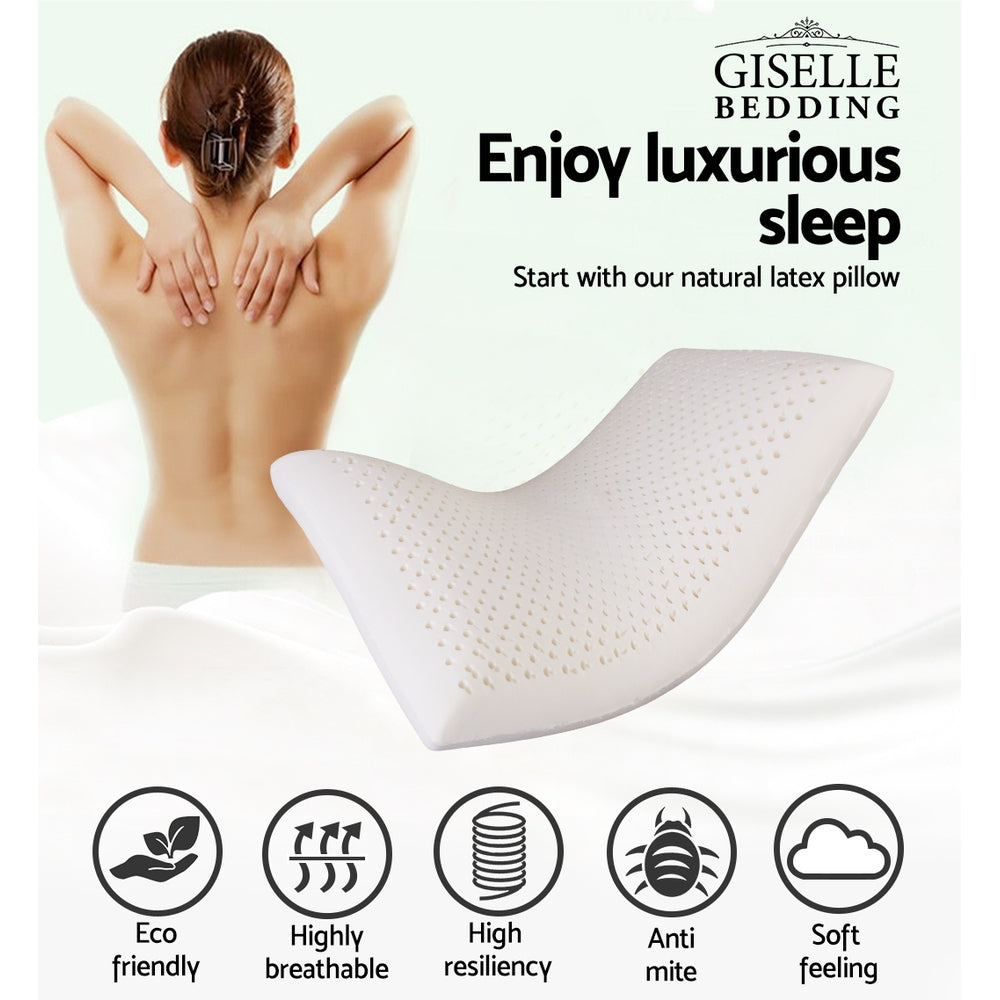 Giselle Bedding 100% Natural Latex Pillow Twin Pack