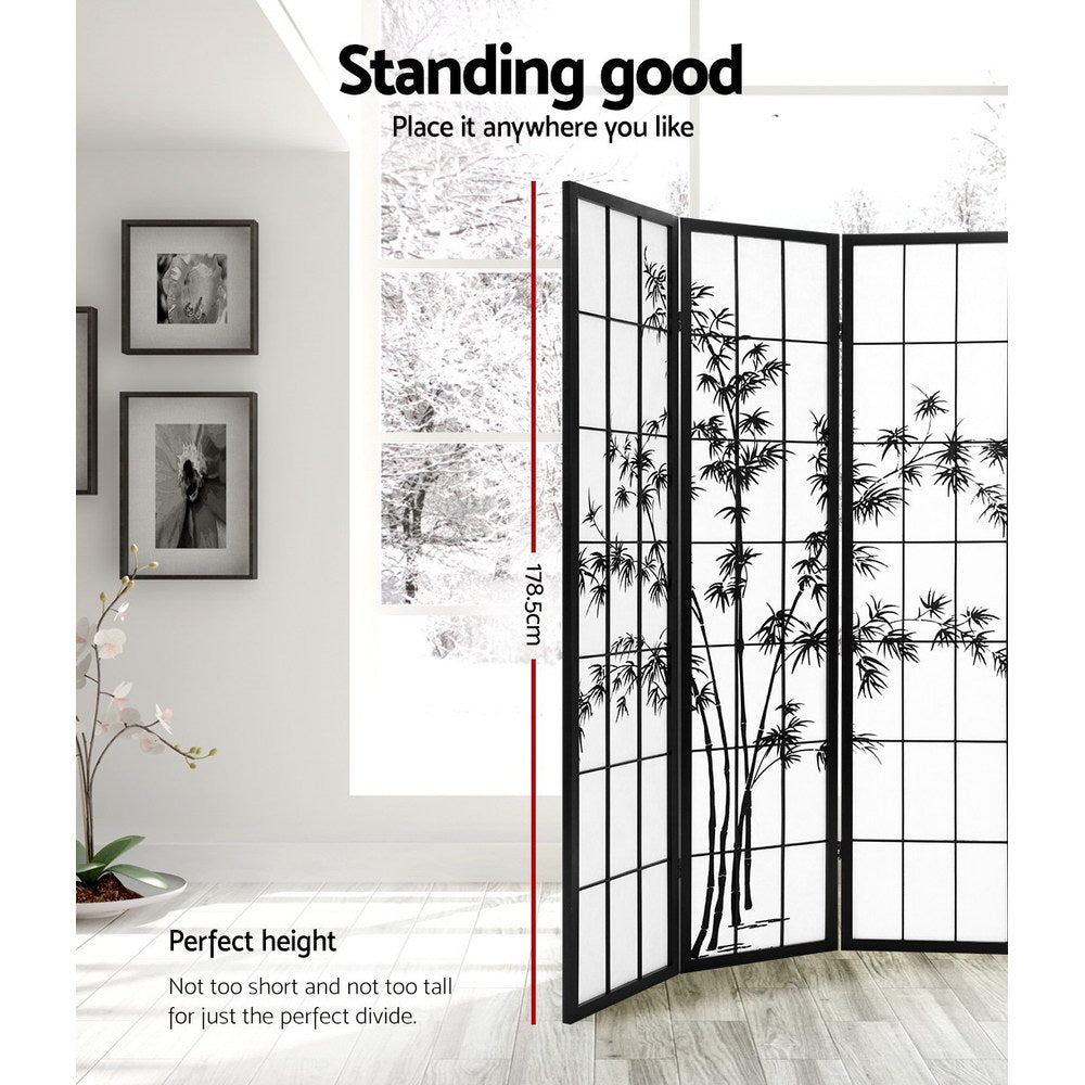 Artiss Black and White Bamboo Room Divider