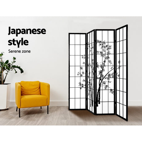 Artiss Black and White Bamboo Room Divider