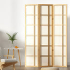 Artiss Natural Wood 3 Panel Room Divider