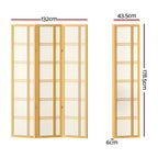 Artiss Natural Wood 3 Panel Room Divider