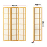 Artiss Natural Wood 3 Panel Room Divider