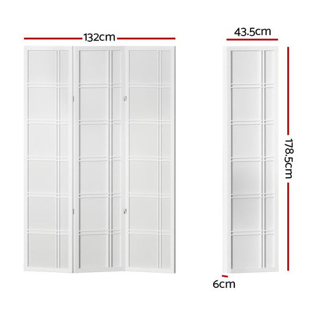 Artiss Nova White 3 Panel Room Divider