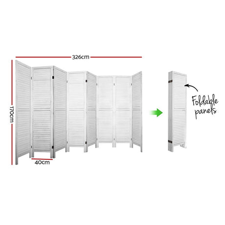 Artiss 8-Panel Louver Folding Room Divider