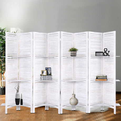 Artiss 8-Panel Freestanding Room Divider with Shelf