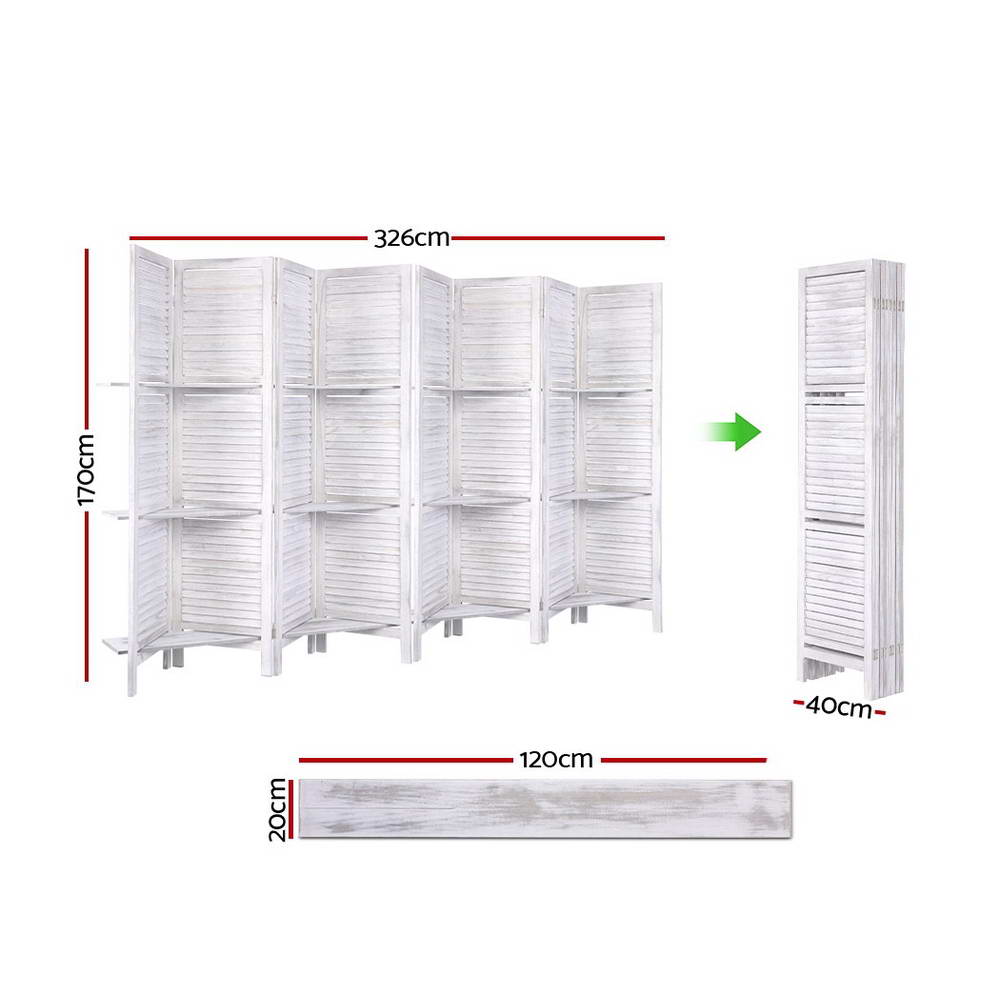 Artiss 8-Panel Freestanding Room Divider with Shelf